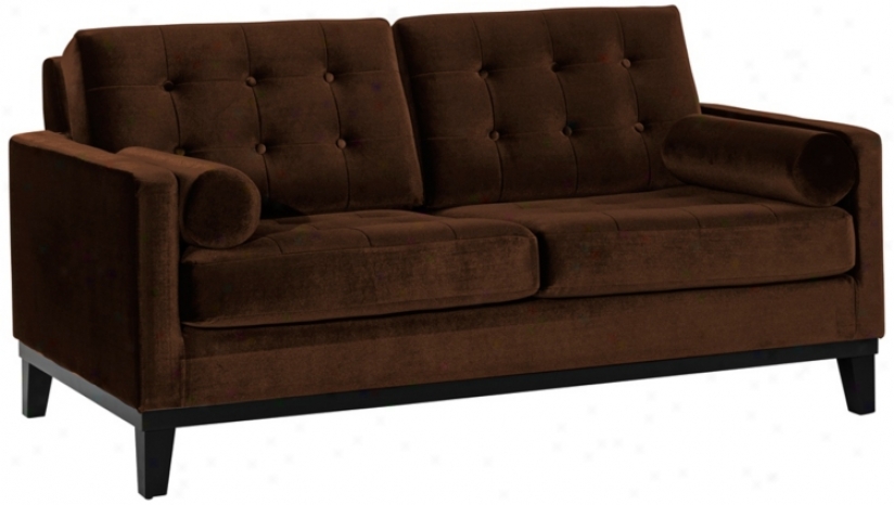 Centennial Brown Velvet Loveseat (t3700)