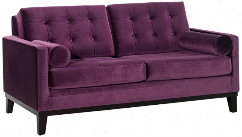 Cebtennial Eggplant Velvet Loveseat (t3702)