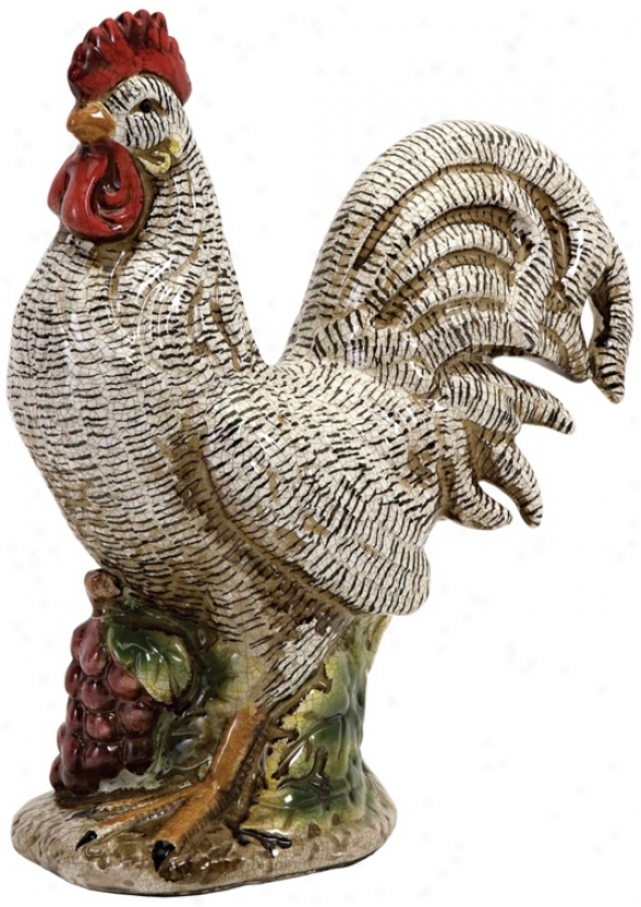Ceramic Speckled Cuckoo Rooster (n1287)