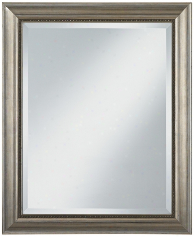 Champagne Silver Wood Frme 33" High Wall Mirror (u7490)