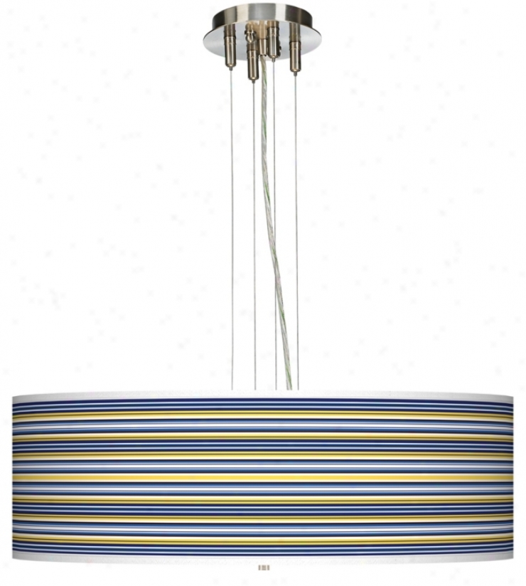 Charleston Stripes 24" Wide Four Light Pendant Chandelier (17276-k5881)