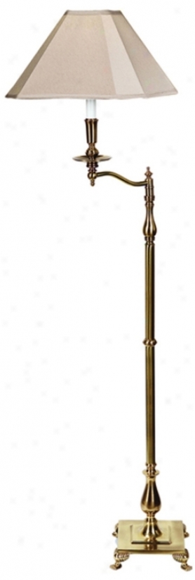 Charlotte I Antique Brass Swingarm Floor Lamp (h0282)