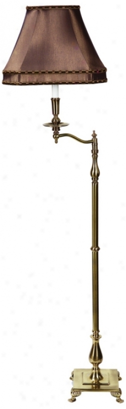 Charlotte Iv Khaki And Antique Brass Swingarm Floor Lamp (h0283)