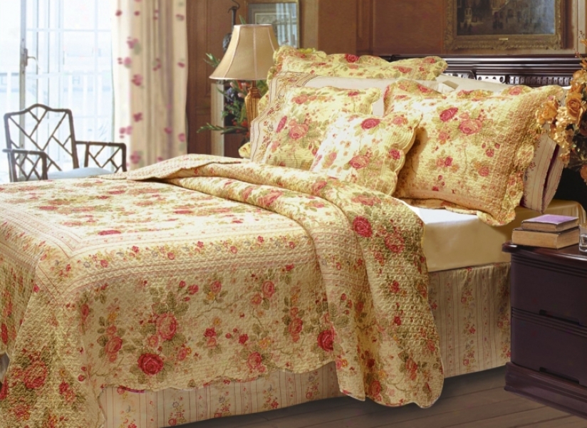 Charming Roses 2-piece Twin Bed Set (k3246)