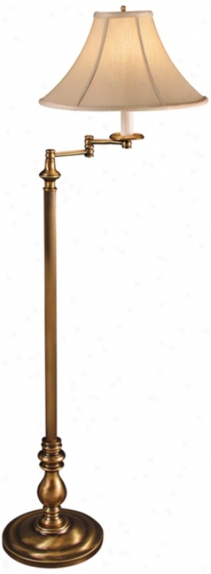 Chauncey Antique Brass Swing Arm Floor Lamp (v0463)