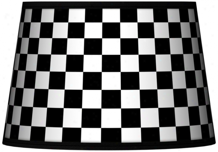 Checkered Black Tapered Lamp Shade 13x16x10.5 (spider) (n8900-n9888)