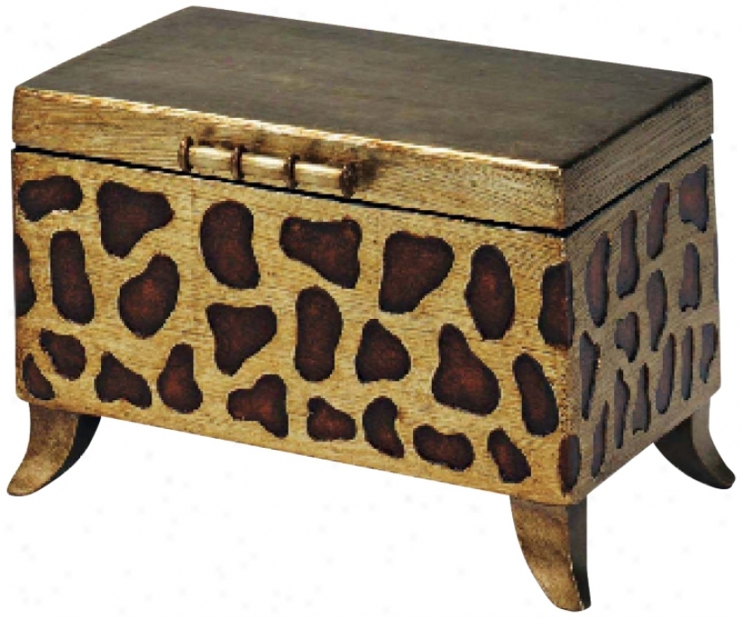 Cheetah Print Wooden Box (j9108)