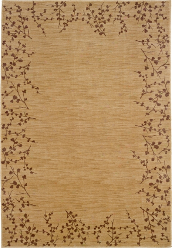 Cherry Blossom Border Beige 6' 7"x9' 6" Area Rug (30546)