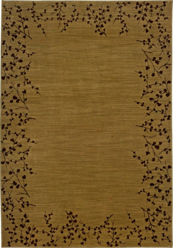 Cherry Blossom Border Gold 3' 10"x5' 5" Area Rug (30833)