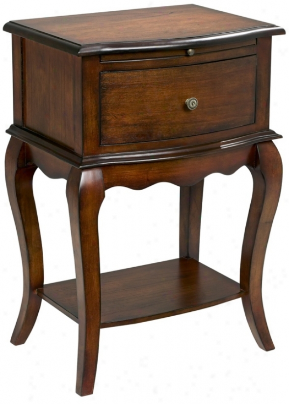 Cherry Finish Sijgle Drawer Traditional End Table (t0434)