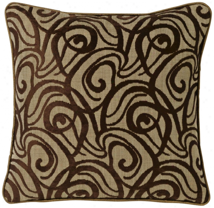 Chocolate Babyllon Swirl 20" Square Pillow (g2820)