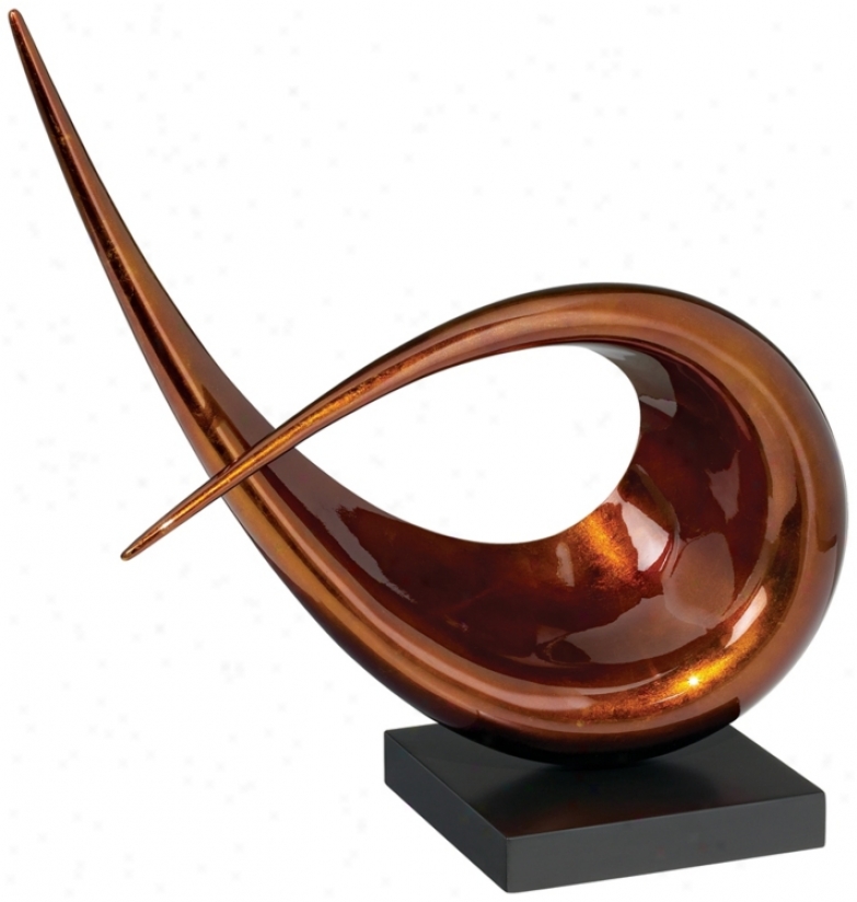 Chocolate Varnish Pinched Ends Looped Sculpture (k4823)