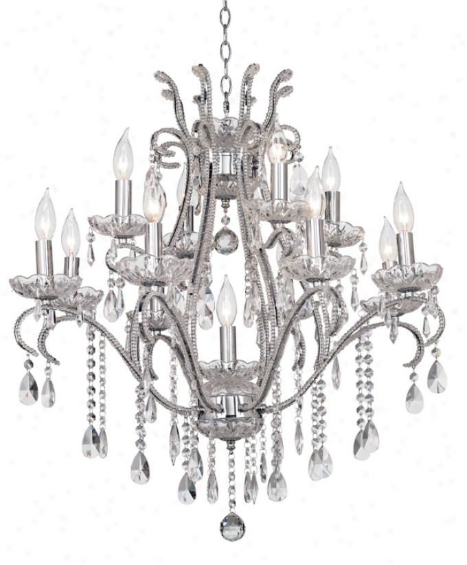 Chrome And Crystal 29" Wide 12-light Chandelier (74638)