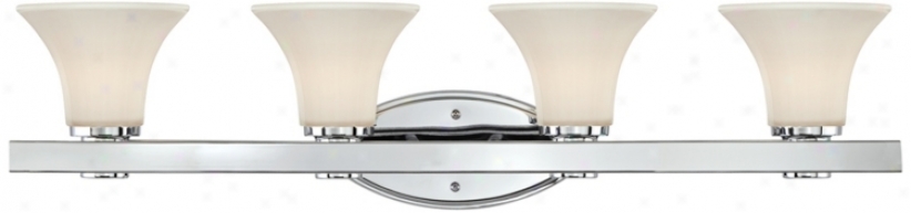Chrome And Etched Glass 32 3/4" Wide Cfl Bathroom Light (t6992)