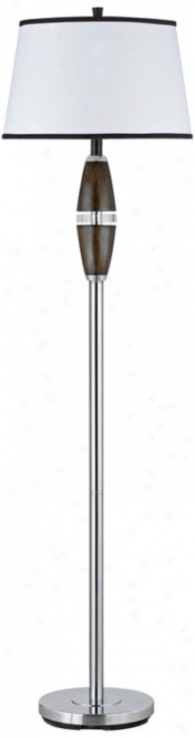 Chrome And Faux Wood Floor Lamp (g9949)