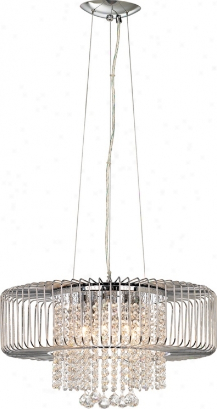 Chrome Cge Upon Crystal Drops Pendant Chandelier (m2585)