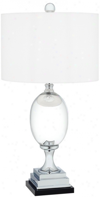 Chrome Finish Egg On Pedestal Tqble Lamp (r2786)