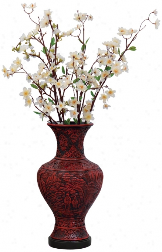 Cinnabar Style Carved Vase (p2838)