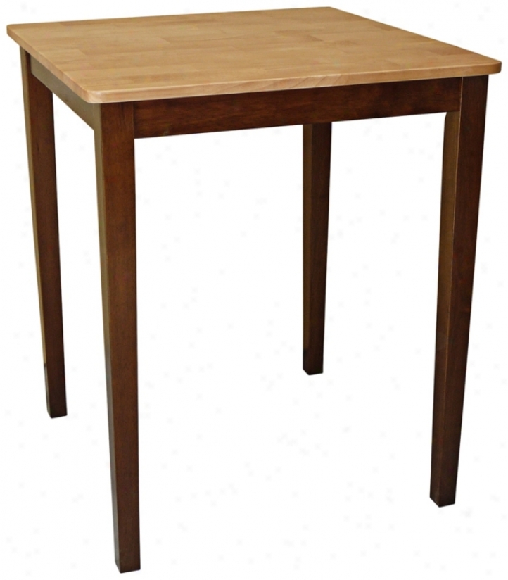 Cinnamon And Espresso Shaker Adjusted Counter Height Table (u4216)