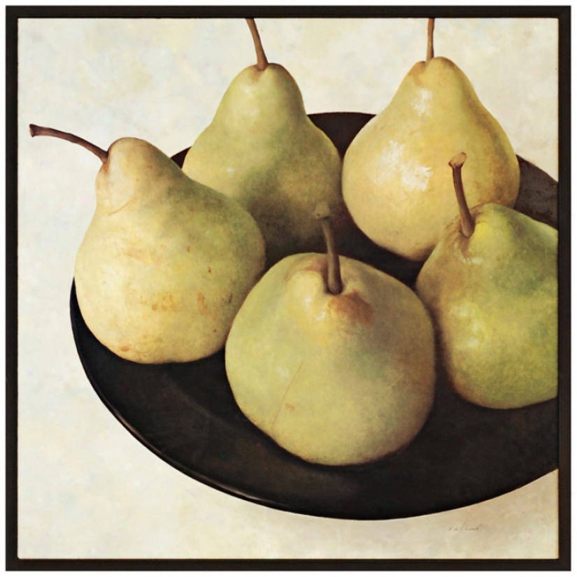 Classic Bartlett Pears 28" Square Framed Wall Art Plaque (p1321)