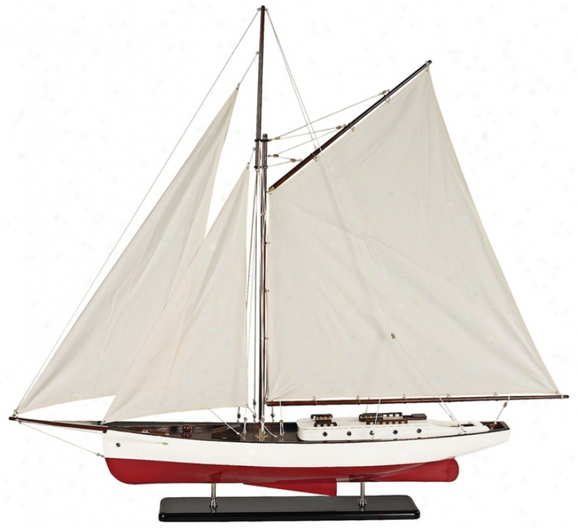 Classic Cruiser 1930s Large Model Yacht Sailboat (f8744)