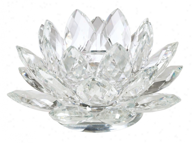 Clear Crystal Lotus Candle Holder (21711)