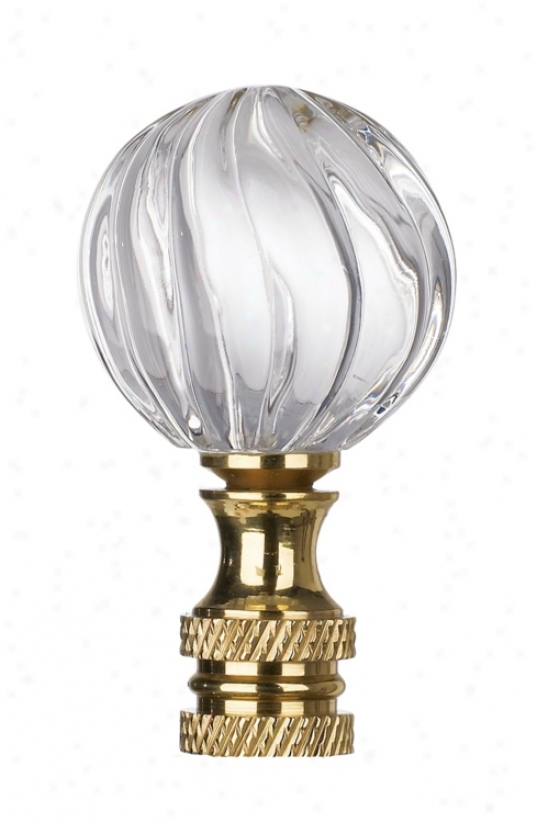 Clear Glass Swirl Lamp Shade Finial (36248)