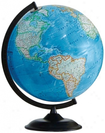 Clearfield Black Baze 16" High Blue Ocean World Globe (w2909)