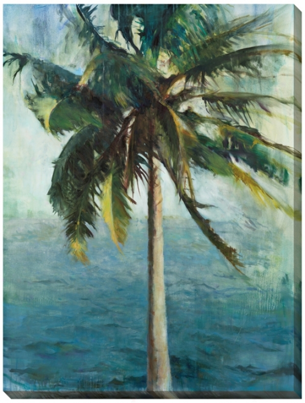 Coconut Tree And Water Limited Edition 48" High Wall Art (l0345)