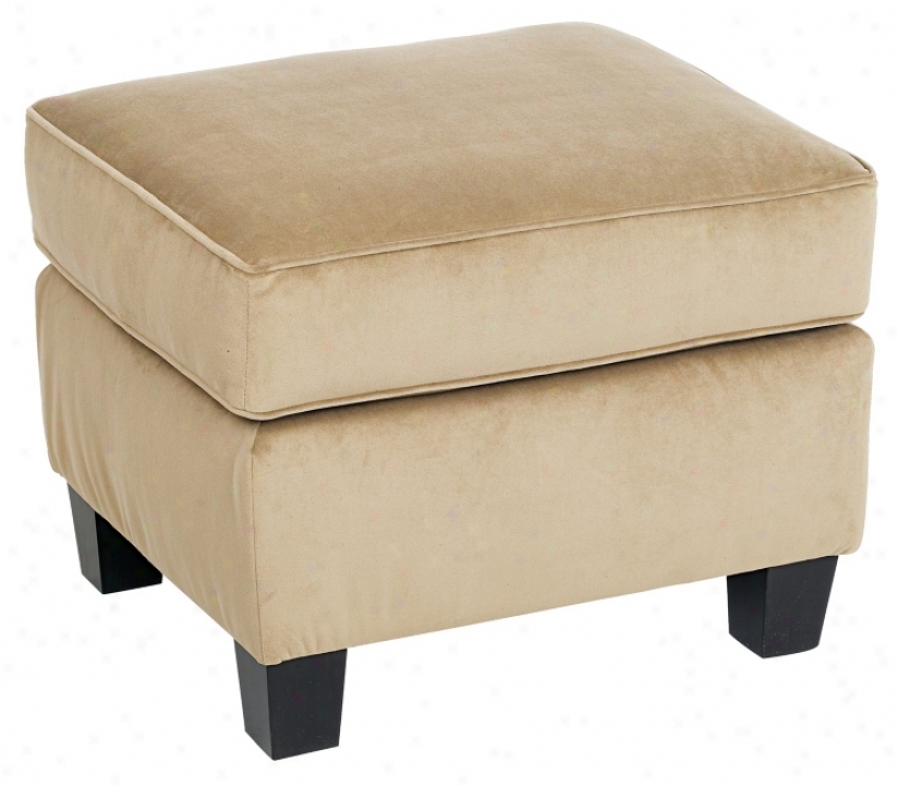 Coffee Microfiber Fabric Covered Bella Ottoman (h7874)