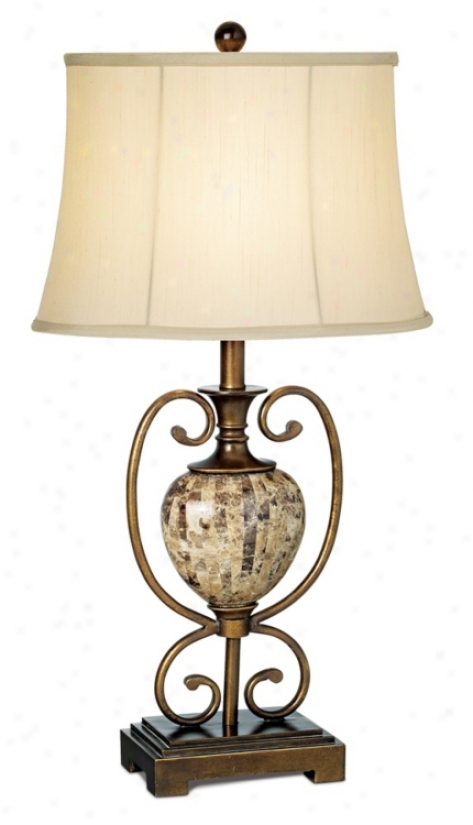 Colonial Riviere Faux Marble Table Lamp (p7653)