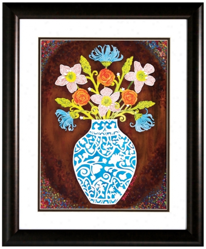 Color Of Hope 23" Remote from the equator Framed Floral Wall Art Print (v6609)