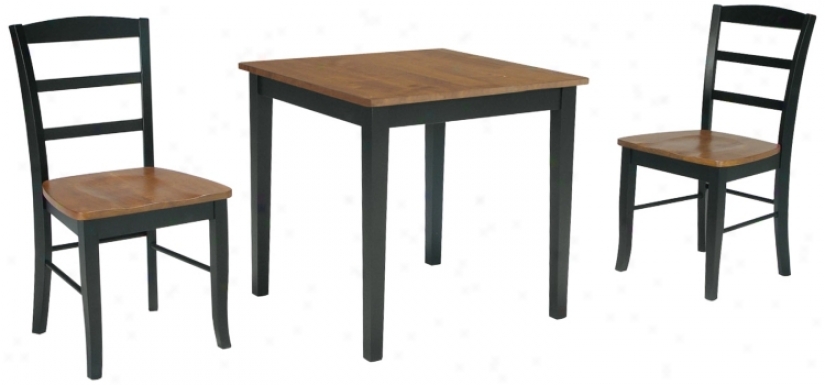 Combo Wood Finish Dining Table And Madrid Chairs Set (u4329)