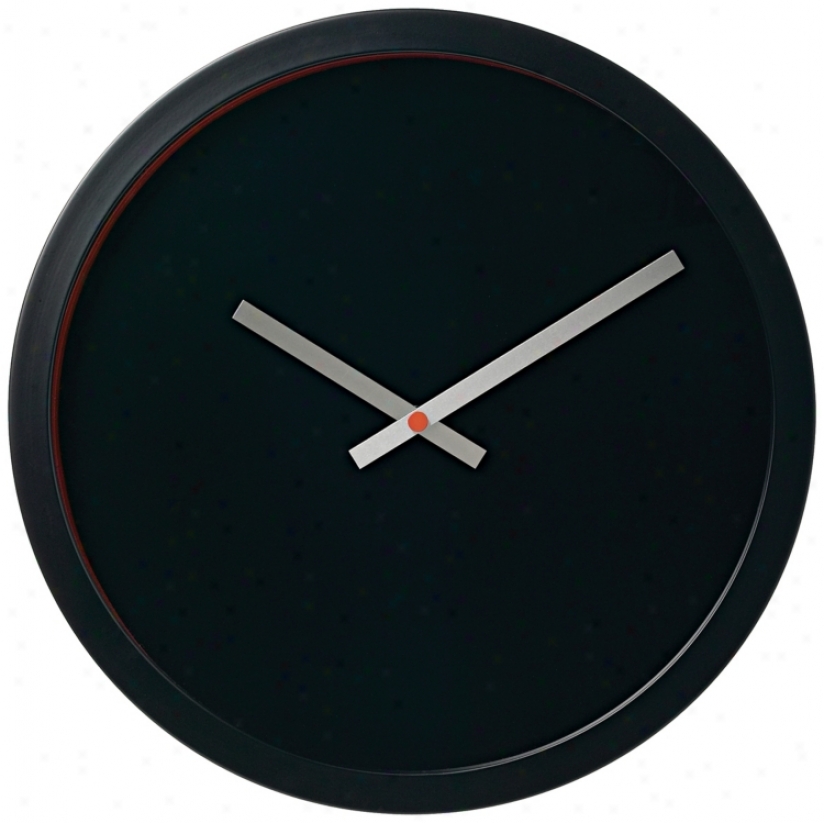 Contemporary Black With Soft and clear  Hands 15 3/4" Wide Wall Clock (m0694)