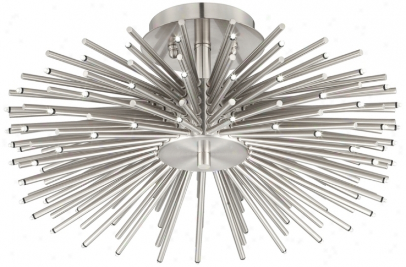 Contemporary Brushed Nickel 75-led Semi-flush Ceiling Light (t3492)
