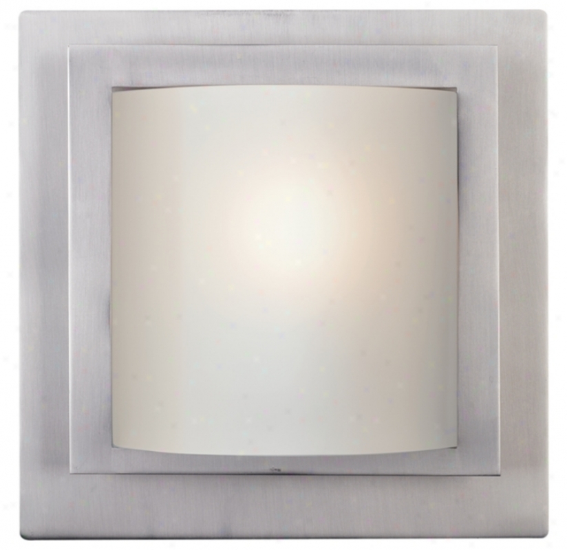 Contemporary Brushed Steel 10" Wide Wall Sconce (14543)