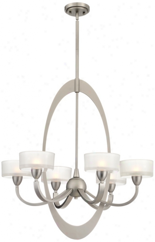 Contemporary Oval 6-light Brushed Nickel Chandelier (t7822)