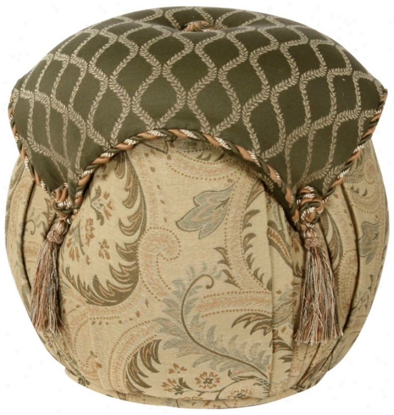 Contessa Diamond And Flourish Tassel Ottoman (u0739)