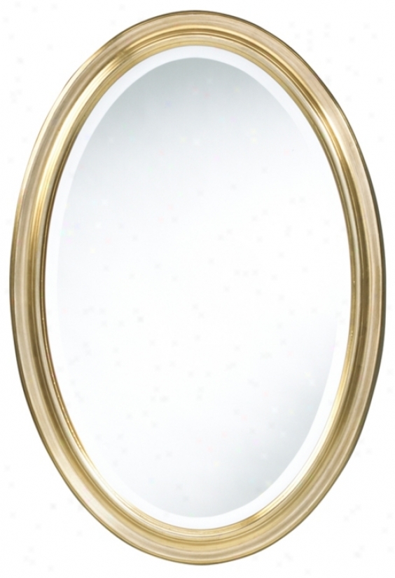 Cooper Classics Gold Blake 31 1/2&qquot; High Oval Wall Mirror (u9982)