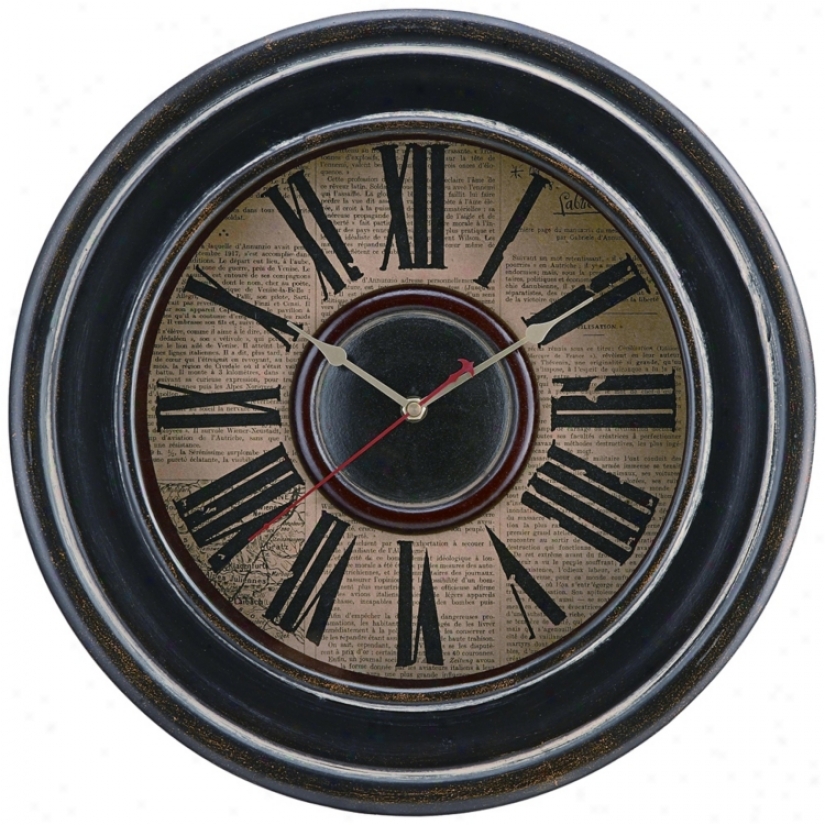 Cooper Classics Mckenna 16" Wdie Wall Clock (u8488)