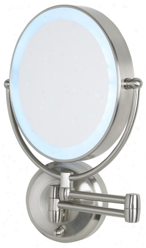 Cordless Led Pivoting 9" Wide Wall Mount Mirror (p4739)
