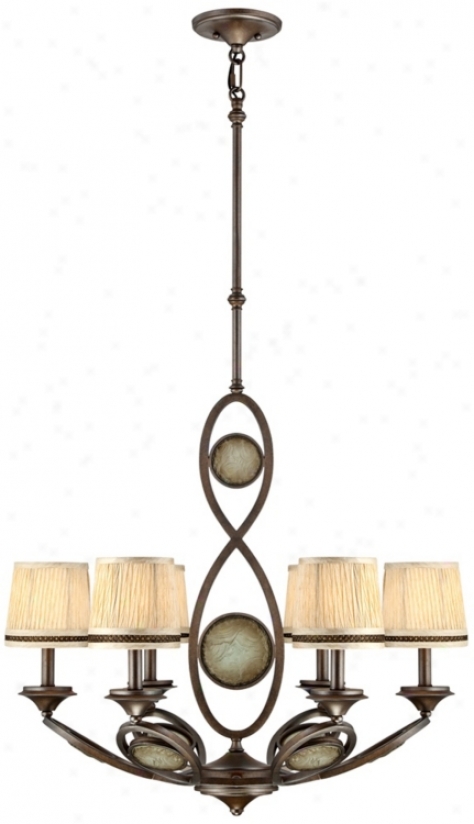 Corinthian Br0nze Ivory Shade 6-light Chandelier (t5122)