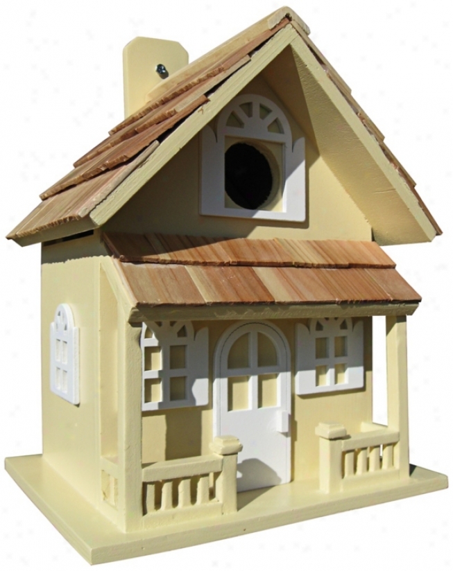 Countdy Cottage Hand-painted Yelow Birdhouse (t3188)