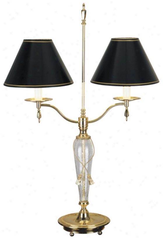 Crackled Glass Twin Arm Stand  Lamp (13076)