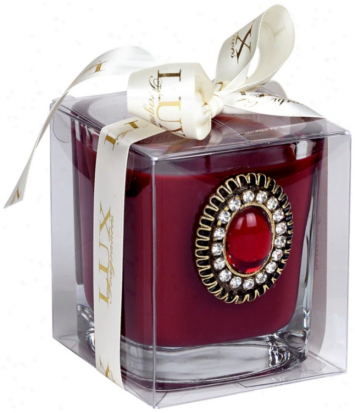 Cranberry Spice With Jeweled Decoation Scented Candle (u7701)