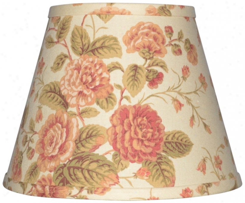 Cream With Large Floral Lamp Shade 9x16x12 (spider) (w0204)