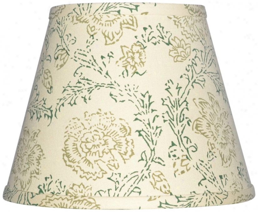 Cream With Olive Print Lamp Shade 6x12x8 (spider) (w0174)