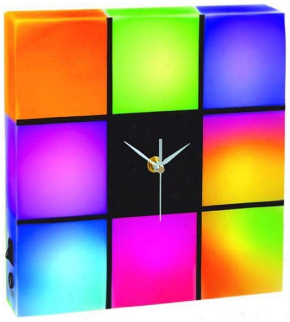 Cresta Led Color Changing Panel 10" Wide Clock (k3122)