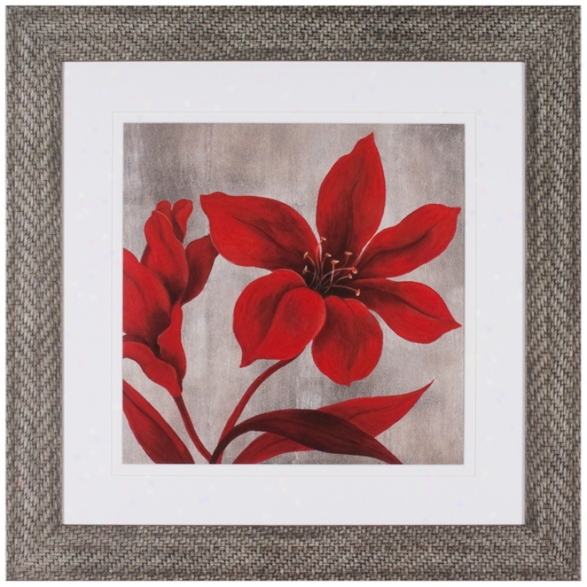 Crimson Blossom sIi 31 1/2" Square Framed Wall Art (t0219)