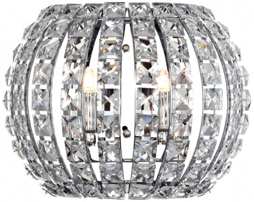 Crystal And Chrome 10 1/4" Wide Pocket Wall Sconce (r8023)